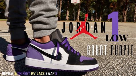 コンプリート！ air jordan 1 low court purple white on feet 852949 - Saesipapictzpb