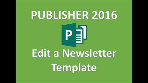 Publisher 2016 - Newsletter Tutorial - How to Make Use Create & Design ...