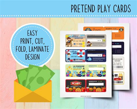 Pretend Play Cards for Kids Fake Credit Cards for Kids Play Money ...