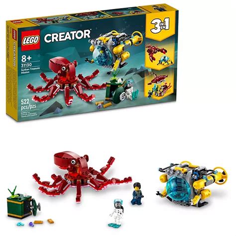 LEGO Creator 3-in-1 Sunken Treasure Mission 31130 Building Kit (522 Pieces)