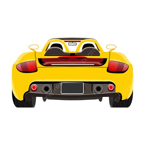 Car Back Yellow Sports, Car Back Vector, Yellow Sports Car, Luxury Car ...