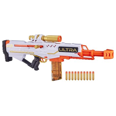 NERF Ultra Pharaoh Blaster with Premium Gold Accents, 10-Dart Clip, 10 ...