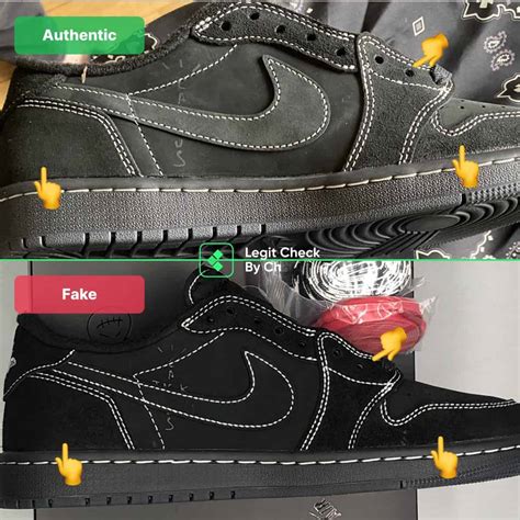 Fake VS Real Travis Scott Air Jordan 1 Low Black Phantom - Legit Check