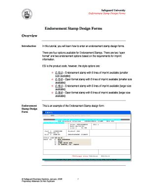 Fillable Online Endorsement Stamp Design Form Fax Email Print - pdfFiller