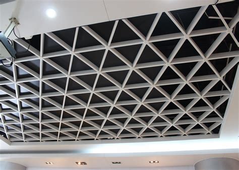 Wide Suspension Grid Metal Ceiling , Grille Open Cell Ceiling Tiles