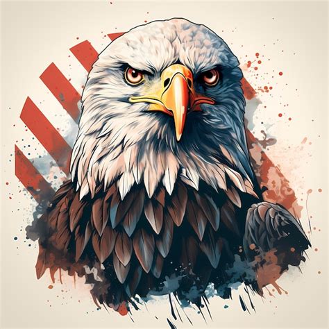 Premium AI Image | drawing of large eagle with american flag