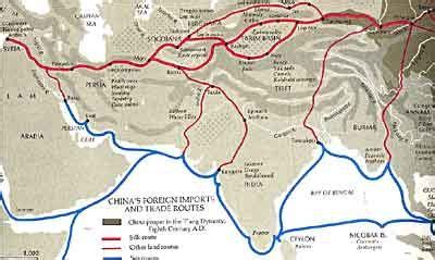 Chinese trade routes during the Tang dynasty | Silk road map, Silk road ...