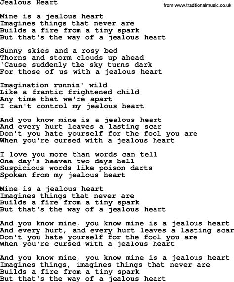 Dolly Parton song: Jealous Heart, lyrics