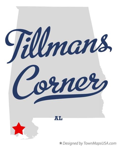 Map of Tillmans Corner, AL, Alabama