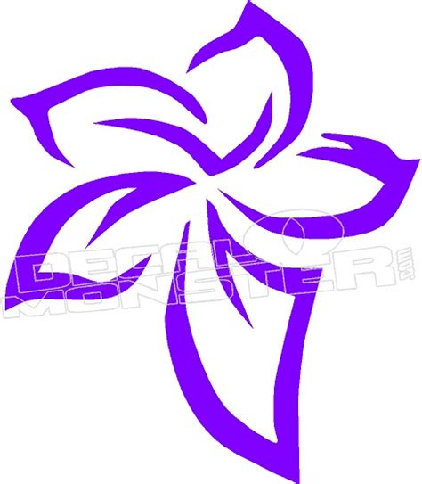 Plumeria Aloha Flower Silhouette 1 Decal Sticker - DecalMonster.com