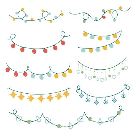 Hand drawn festive garland. Christmas 27569847 Vector Art at Vecteezy