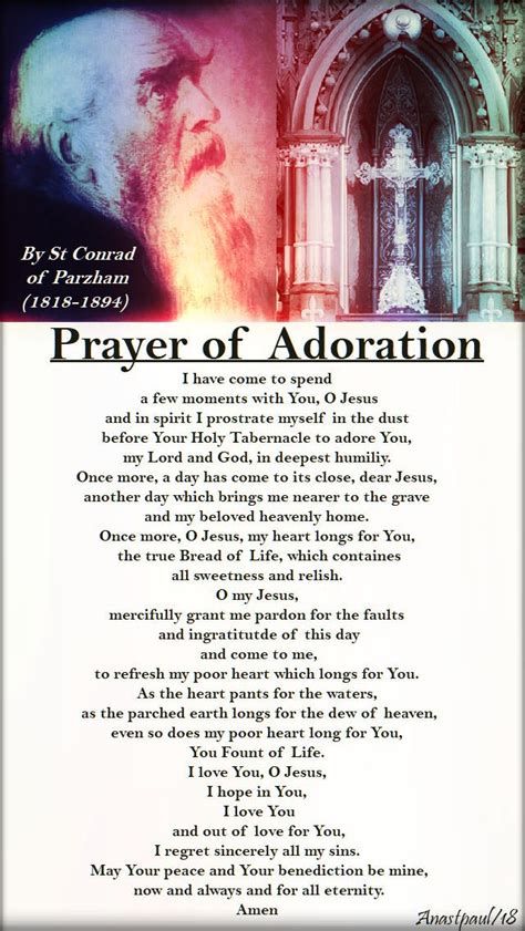 Prayer of Adoration and Repentance/Night Prayer By St Conrad of Parzham ...