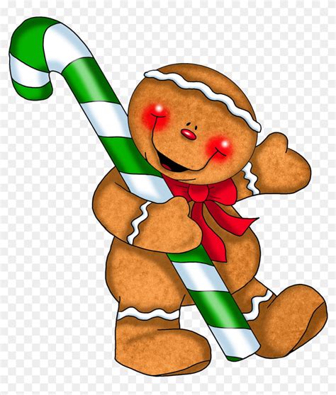 Gingerbread Man Clipart Free The Cliparts - Free Christmas Candy Cane ...