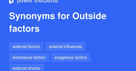 Outside Factors synonyms - 124 Words and Phrases for Outside Factors