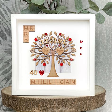 Ruby Wedding Anniversary Gift. Personalised 40th Anniversary - Etsy