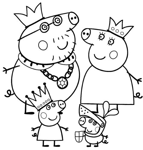 Peppa Pig Family Coloring Pages - Coloring Home