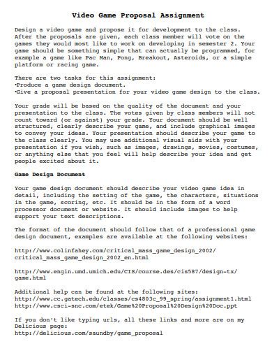 FREE 10+ Video Game Proposal Samples [Development, Project, Tournament]