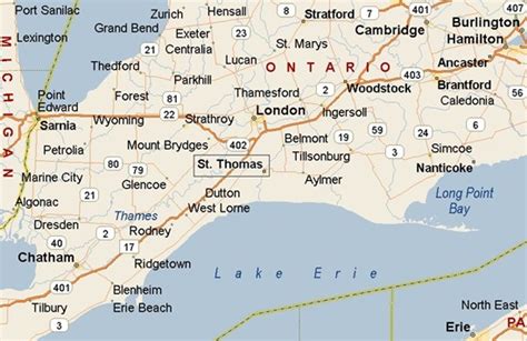 St. Thomas, Ontario area map & More