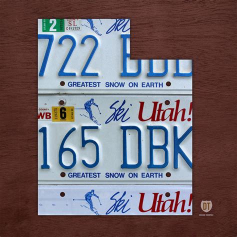 Utah State License Plate Map Mixed Media by Design Turnpike - Fine Art ...