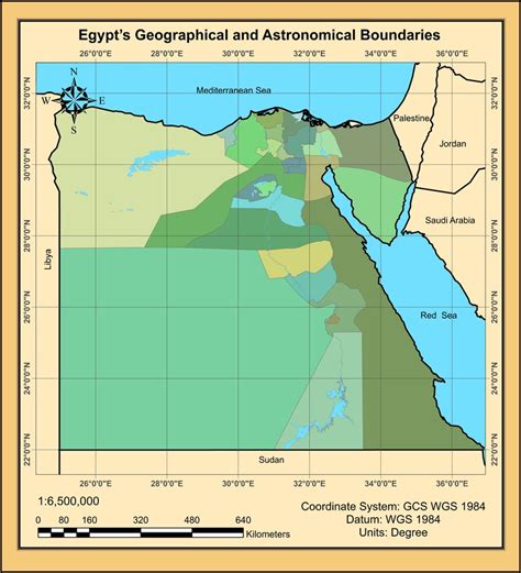 Egypt Latitude & Longitude Map and Geographical Boundaries | Download ...