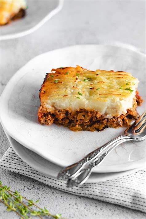 Layers of Potatoes Roasted Eggplant Seasoned Ground Beef Topped With ...