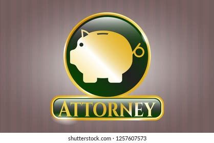 Gold Emblem Badge Piggy Bank Icon Stock Vector (Royalty Free ...