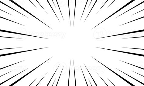 Radial Lines of Explosion on Transparent Background - Manga Frame