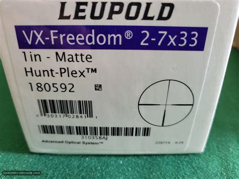 Leupold VX Freedom 2-7x33 rifle scope, NIB, Hunt Plex reticle, matte finish