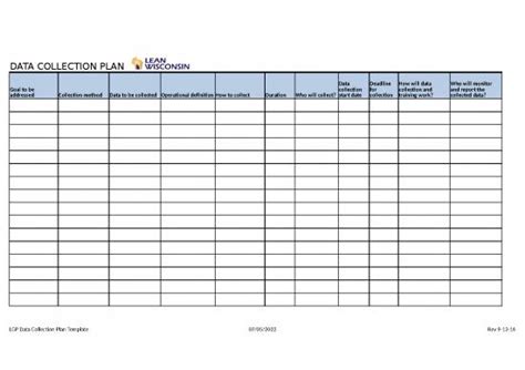 Excel Sheet Download 11499 | Data Collection Plan Template | Sample ...