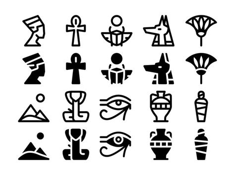 Ancient Egypt Icon Set | Egypt tattoo, Ancient egypt, Egyptian symbols