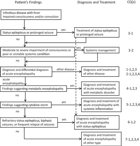 Flow chart of the diagnosis and treatment of acute encephalopathy (AE ...