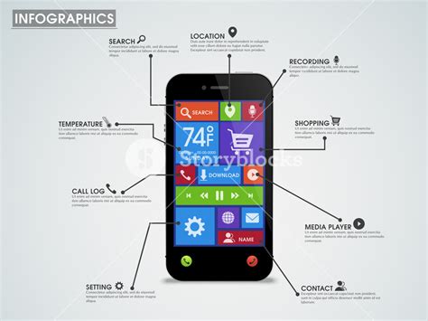 Creative infographic template layout with smartphone presentation ...