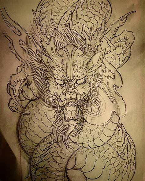 #forclient #dragon #ryu #sketch #pencil #custom #steelhearttattoosg ...