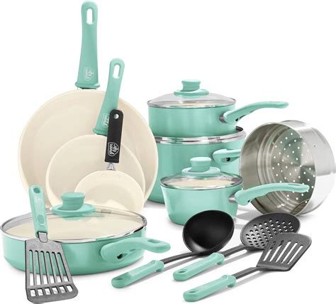 GreenLife Ceramic Non Stick Cookware Turquoise - Home & Garden Decor