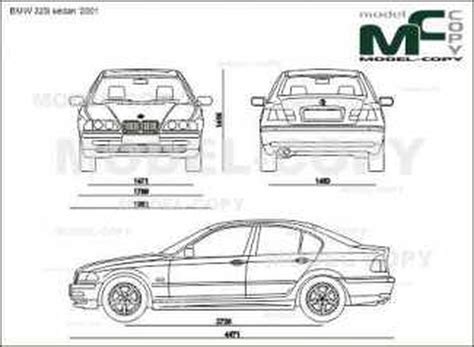 BMW 325i sedan '2001 - 2D drawing (blueprints) - 64758 - Model COPY ...