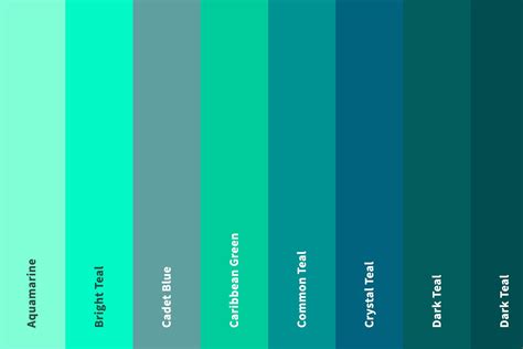 37+ Shades of Teal Color (Names, HEX, RGB, & CMYK Codes) | Teal color ...