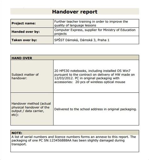 Brilliant How To Write A Handover Report Examples Writing Template Word