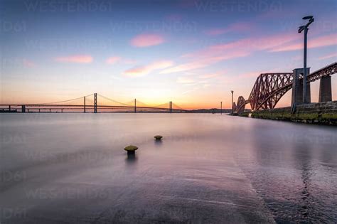 UK, Scotland, Fife, Edinburgh, Firth of Forth estuary, view from South ...