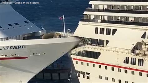 Carnival Glory cruise ship crashes into Carnival Legend while docking ...