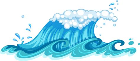 Ocean wave in cartoon style isolated 10516143 Vector Art at Vecteezy