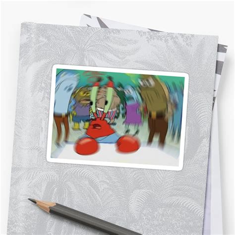 "Blurry Mr Krabs Meme Sticker" Sticker by andizzle1 | Redbubble