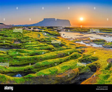 Sunrise at Jeju-Do Seongsan Ilchulbong, Jeju Island, South Korea Stock ...