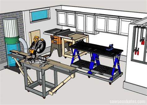 My 12x13 Small Woodshop Layout (Space-Saving Ideas) | Saws on Skates®