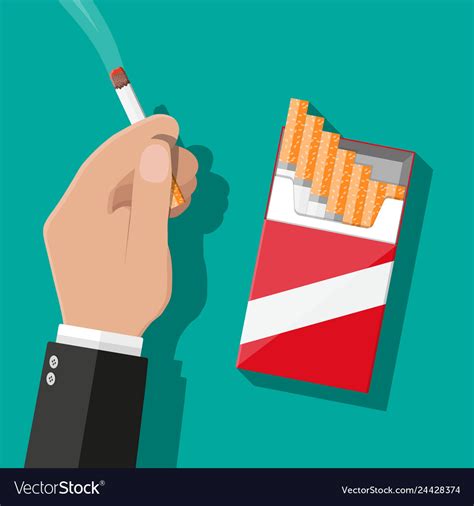 Hand with cigarette smoking Royalty Free Vector Image