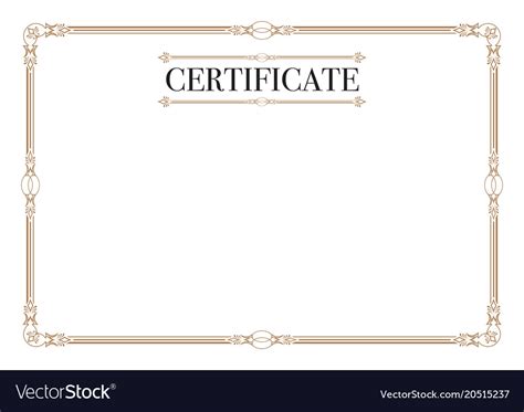 Certificate border for excellence performance Vector Image