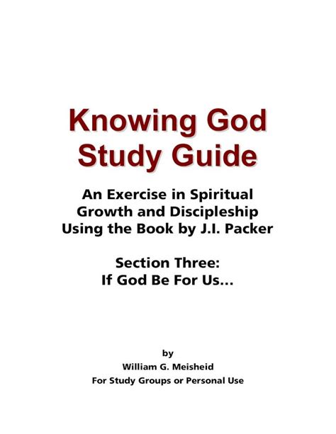 (PDF) Knowing God Study Guide - Section Three - PDFSLIDE.NET