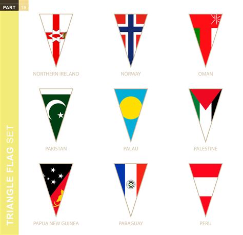 Triangle flag set, stylized country flags. 36349976 Vector Art at Vecteezy