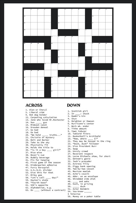 10 best large print easy crossword puzzles printable printableecom ...