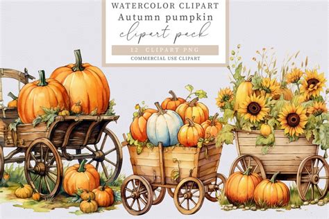 Autumn pumpkin clipart, Pumkin bundle clipart,