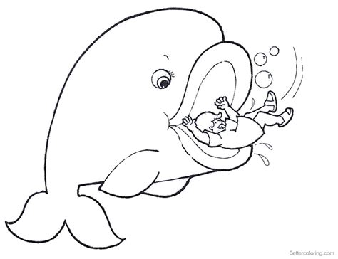 Jonah And The Whale Coloring Pages Cartoon Drawing - Free Printable ...